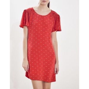 IKKS Coral Flutter Sleeve Dress Sz EU 36
